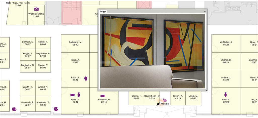 tracking office artwork with icons